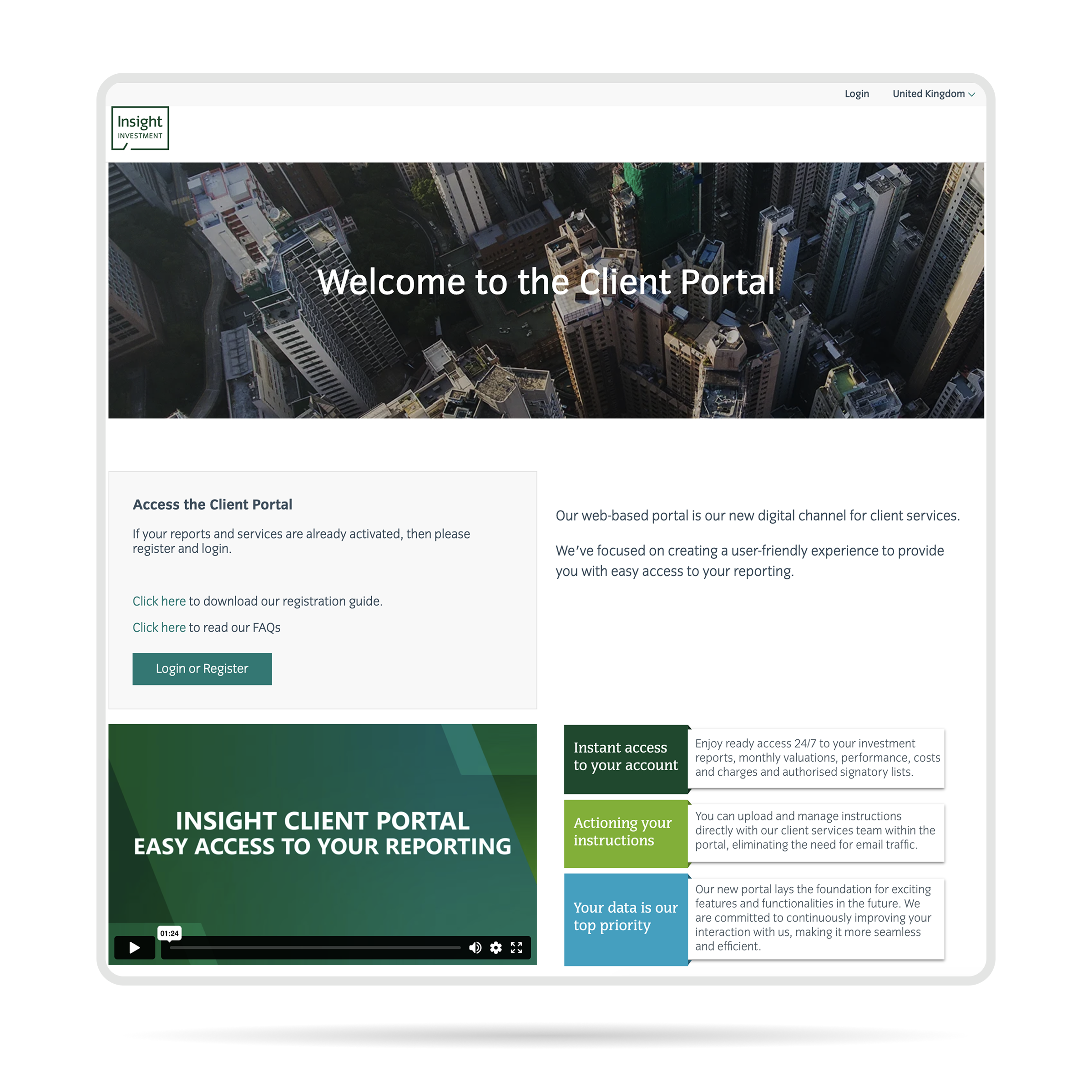 Insight Investment client portal